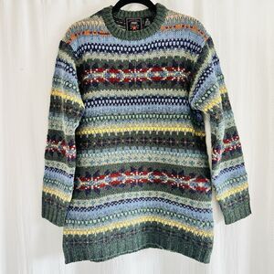 Vintage American Eagle Fair Isle Wool Sweater UNISEX  Small Nordic Ski Lodge